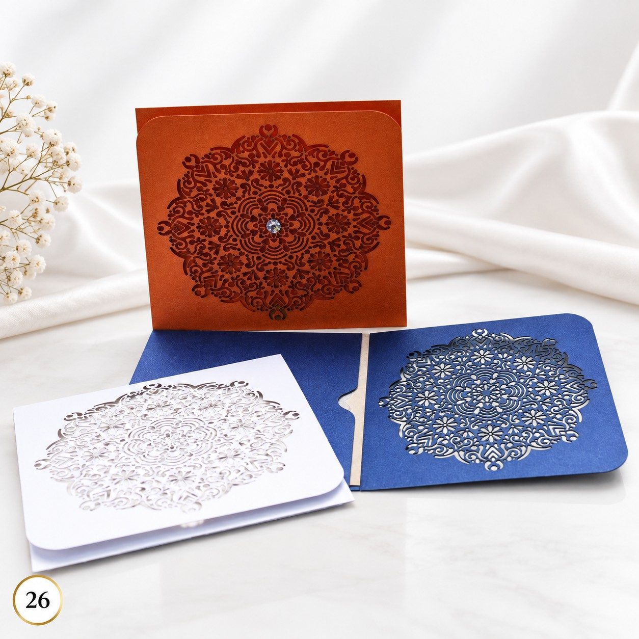 Invitación de 15 años · Mandala calado horizontal · 26