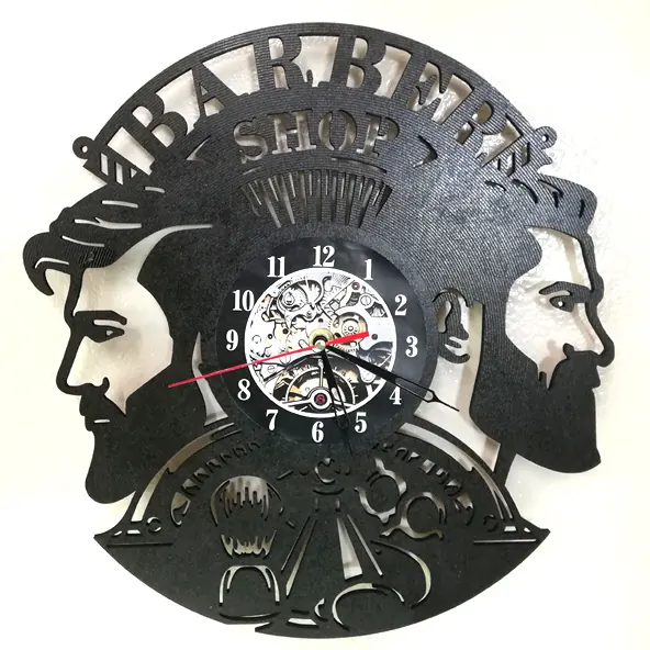 Reloj Barber Shop con perfiles y barba · BAR-001