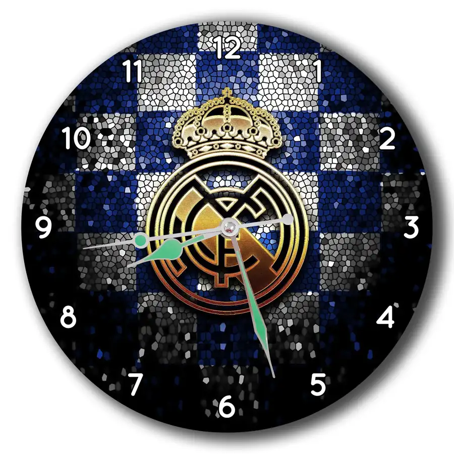 Reloj Real Madrid con mosaico brillante · DEP-042