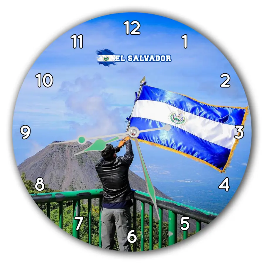 Reloj Bandera salvadoreña al viento · ESV-033