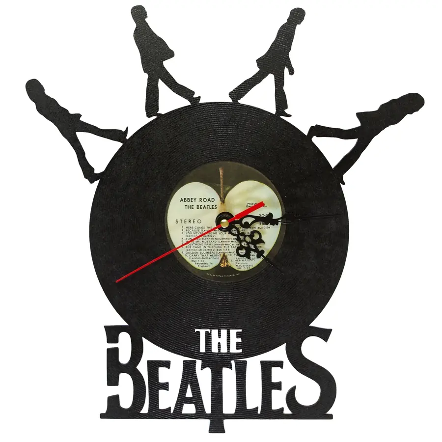 Reloj The Beatles con siluetas e instrumentos · MUS-015