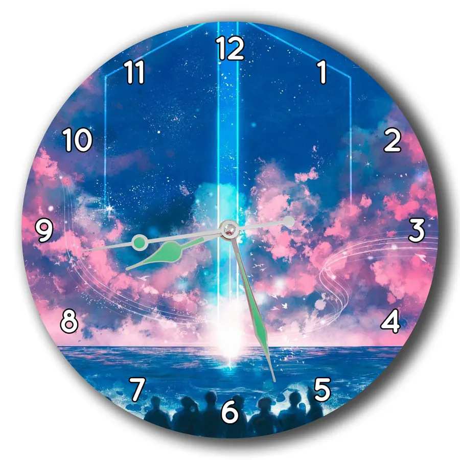 Reloj BTS con escenario rosa y azul · MUS-016