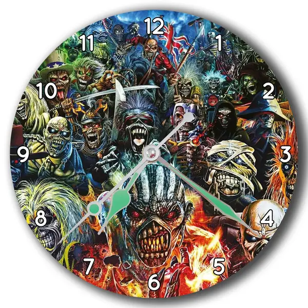 Reloj Iron Maiden con collage de Eddie · MUS-023