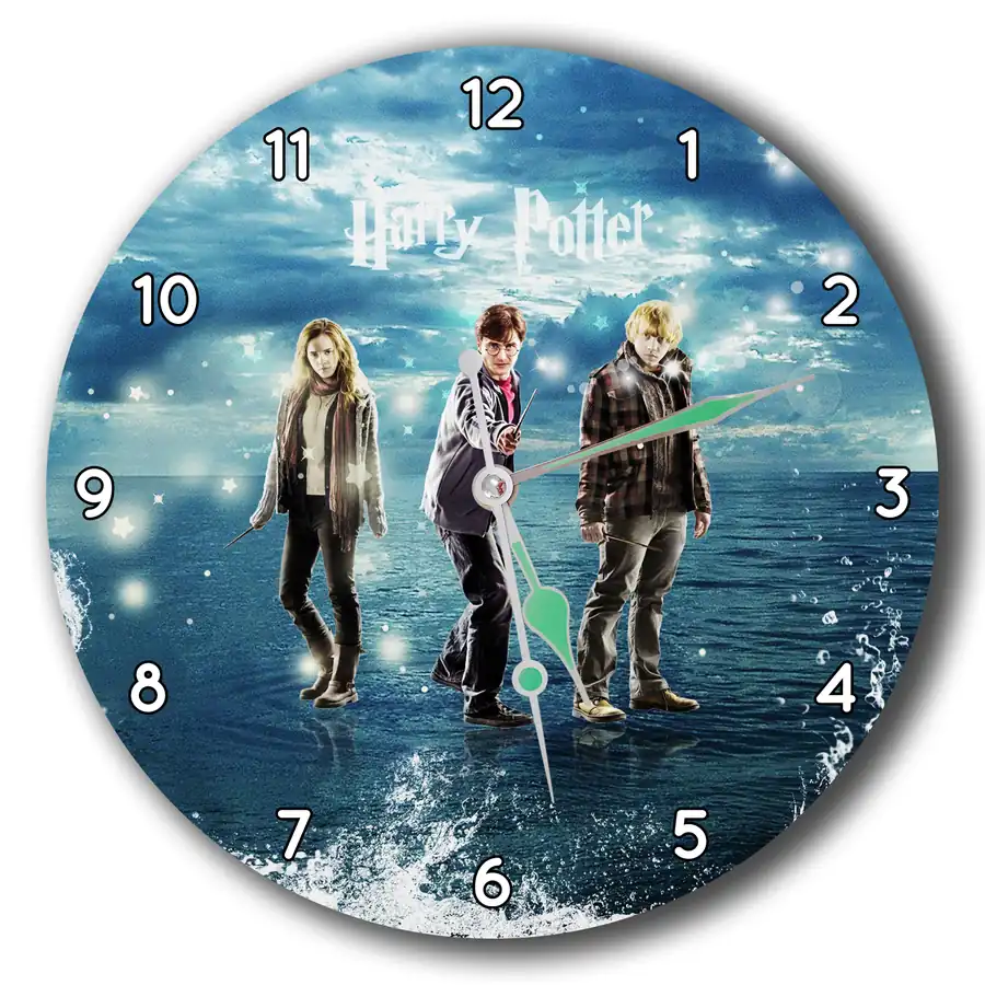 Reloj Trío de Harry Potter sobre azul · PEL-018