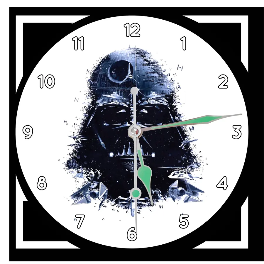 Reloj Darth Vader con salpicaduras azules · PEL-027