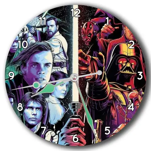 Reloj Star Wars con collage de personajes · PEL-036